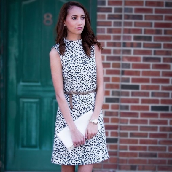 LOFT Dresses & Skirts - LOFT Snow Leopard Turtleneck Sleeveless Dress 12